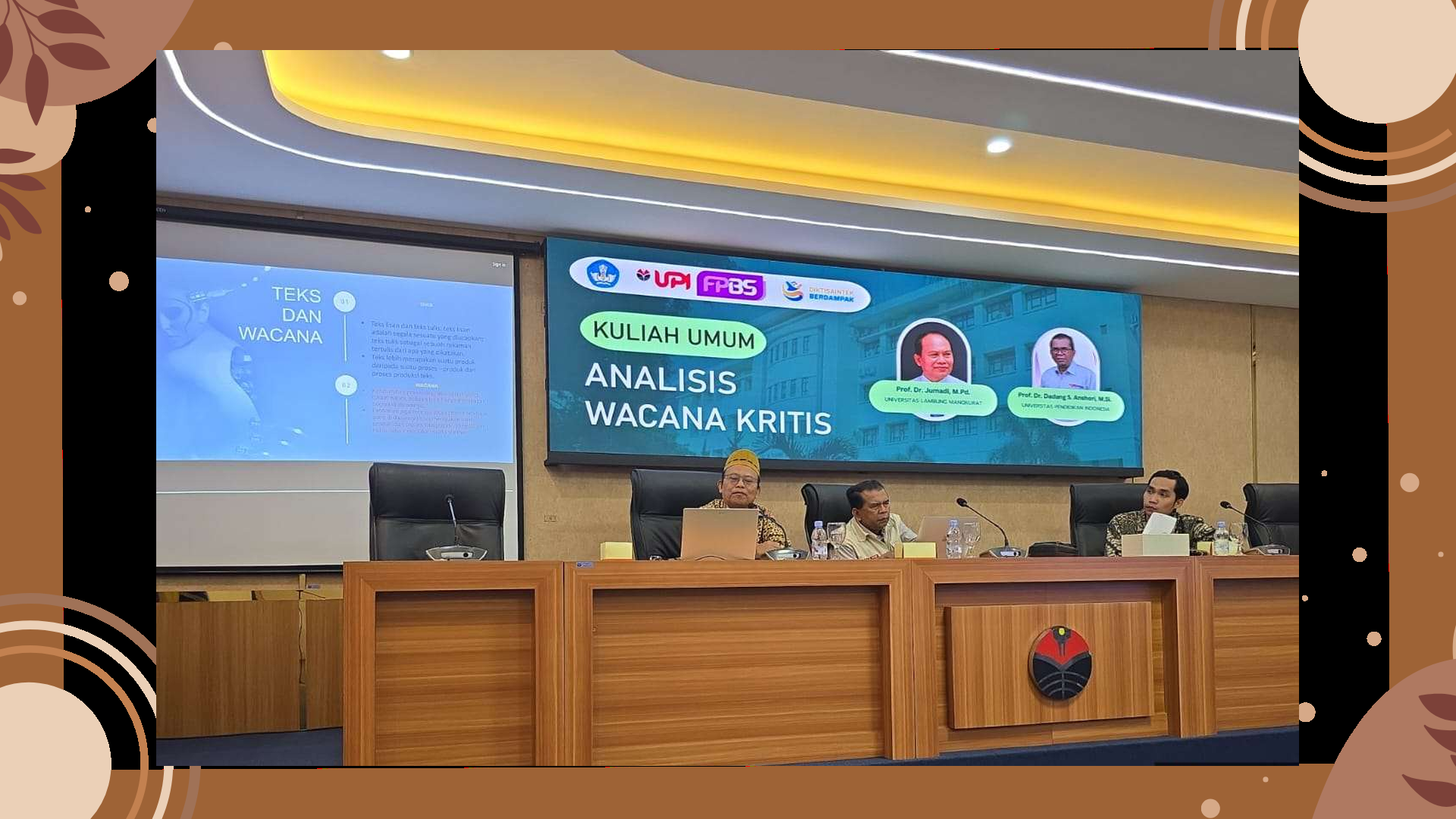 Kuliah Umum Analisis Wacana Kritis dalam rangkaian kerja sama S-3 PBI ULM dengan Universitas Pendidikan Indonesia